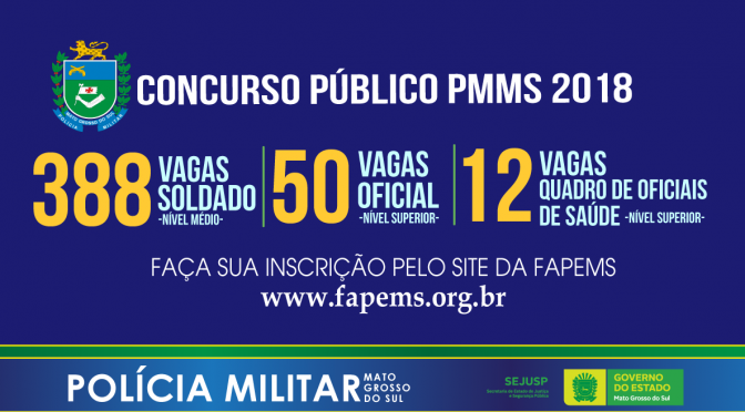 Estão abertas as inscrições dos concursos para Praças, Oficiais Combatentes e Oficiais do Quadro de Saúde da Polícia Militar