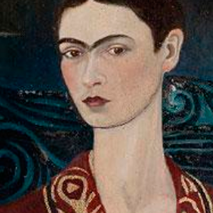 Conheça Autorretrato com vestido de veludo, de Frida Kahlo