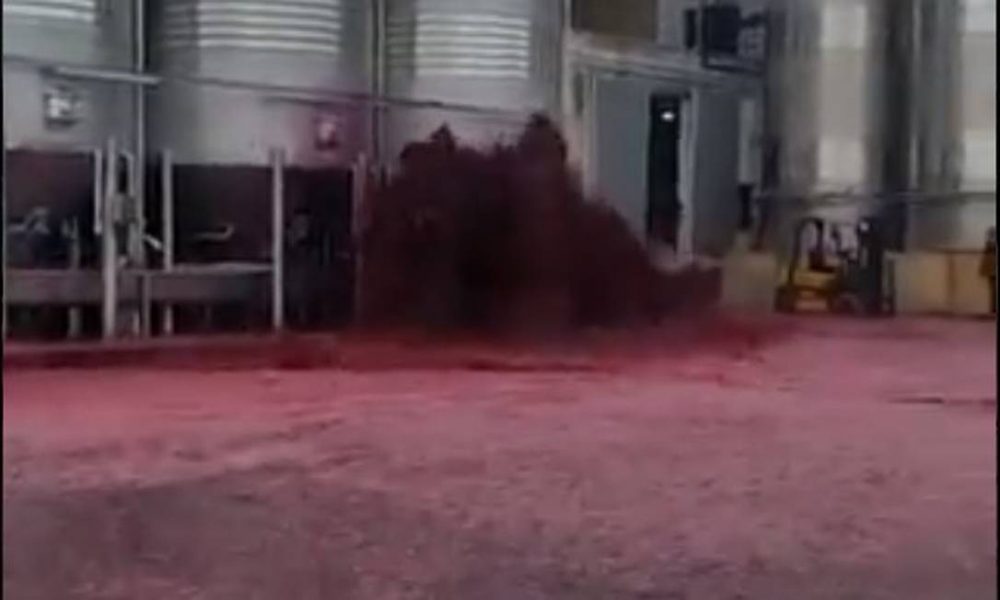 Vídeo: Tanque de vinho explode na Espanha e 50 mil litros são derramados
