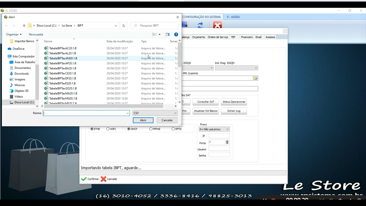 Atualizando a tabela IBPT