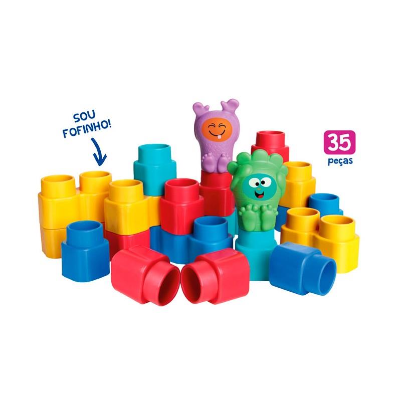 Sacolão Fofo Blocos 75 Peças -cod1012 Sacolão Fofo Blocos 75 Peças -cod1012