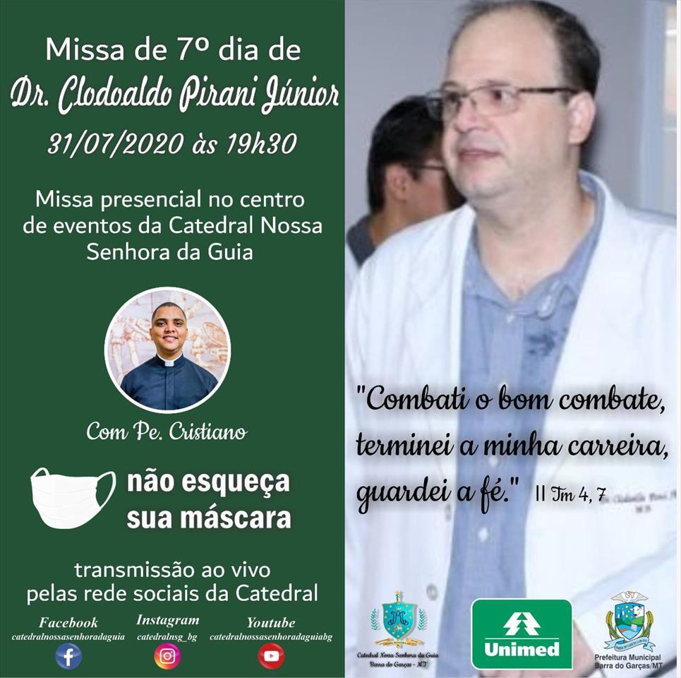 Convite Missa de 7º dia Dr. Clodoaldo Pirani