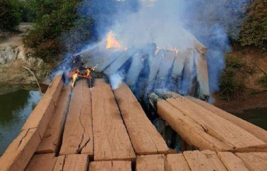 Ponte sobre o Rio Preto é incendiada em Confresa