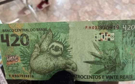 PF apreende nota de R$ 420 com estampa de bicho-preguiça e maconha