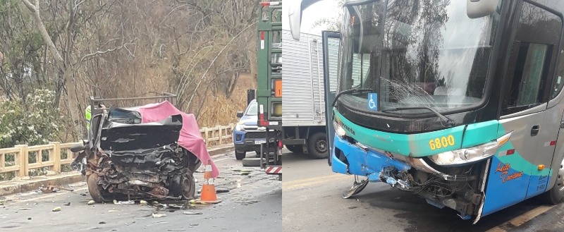 Motorista de carro morre após colisão com ônibus da Viação Xavante que está vindo para Barra do Garças
