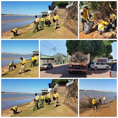 Prefeitura e moradores de São Félix do Araguaia promovem limpeza Orla do Rio Araguaia