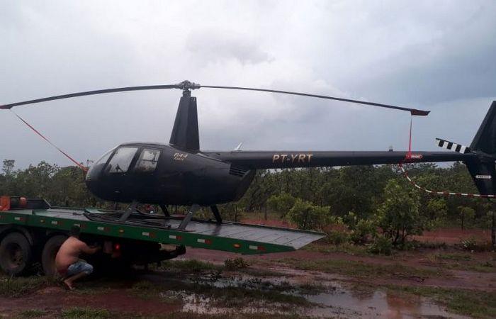 Helicóptero com indícios de adulteração foi apreendido pela Polícia Militar