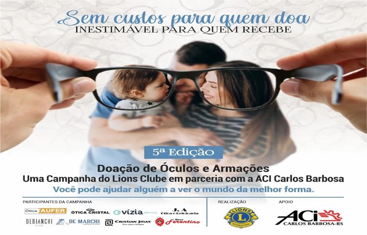 Lions Clube e ACI promovem a 5ª edição da campanha de doação de óculos e armações
