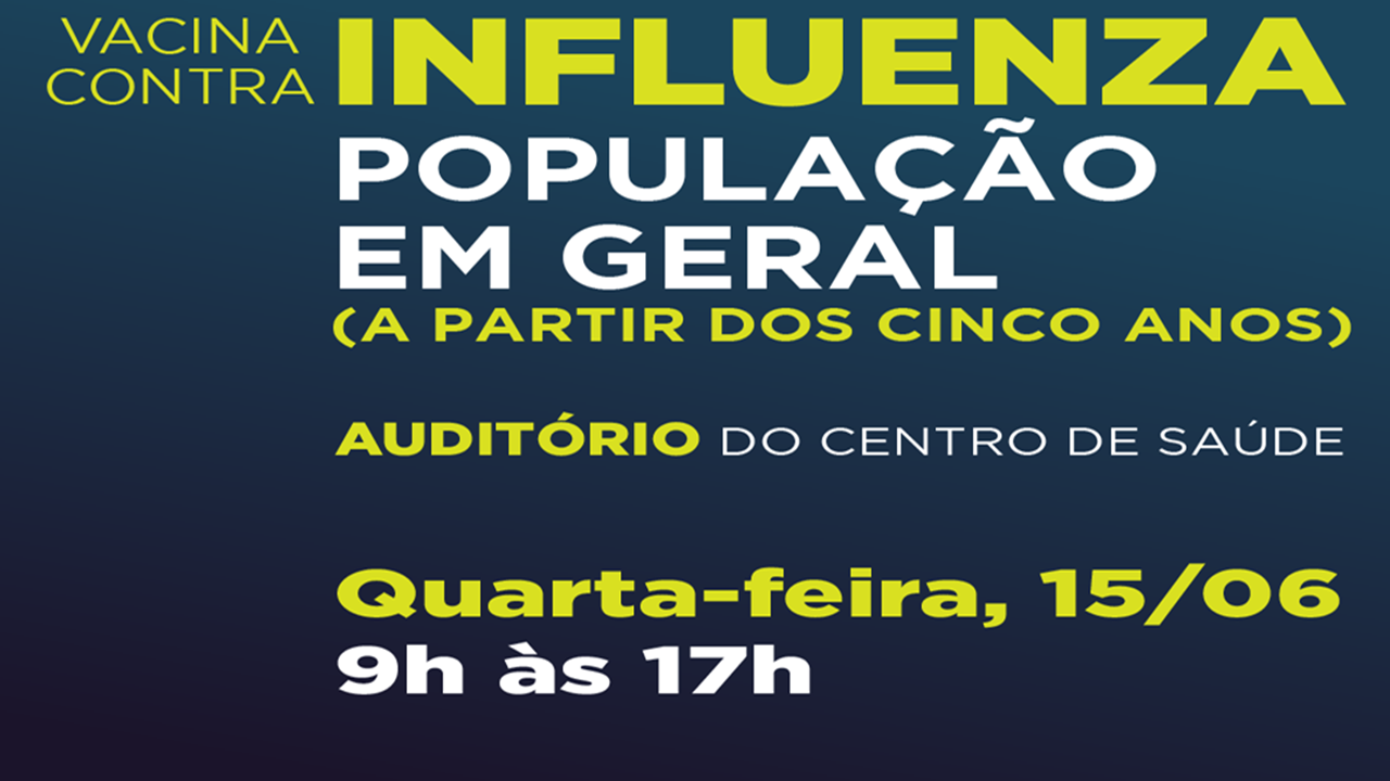 Vacina para a influenza disponível para a população em geral nesta quarta-feira, 15, em Barbosa