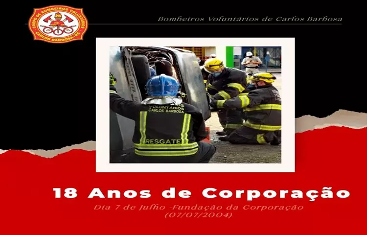 Bombeiros Voluntários de Barbosa comemoram 18 anos de fundação