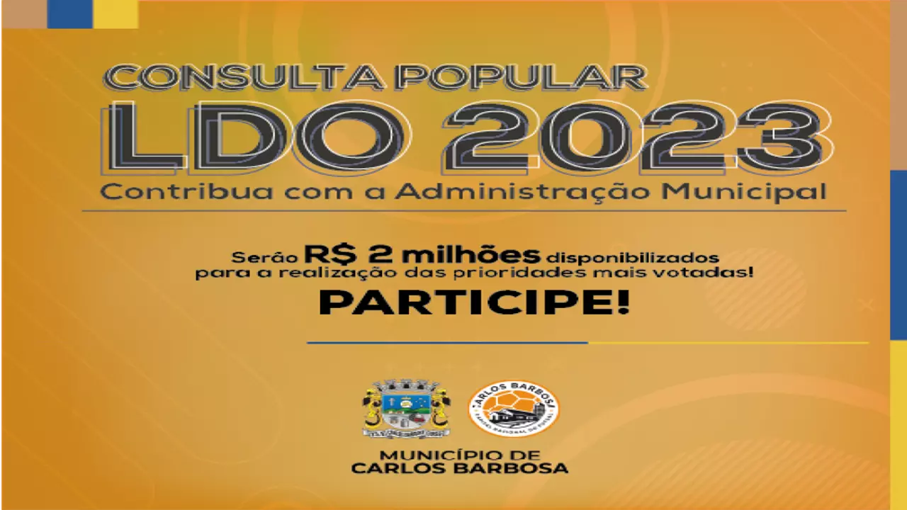 Prefeitura de Barbosa disponibiliza canal para votação referente a LDO 2023