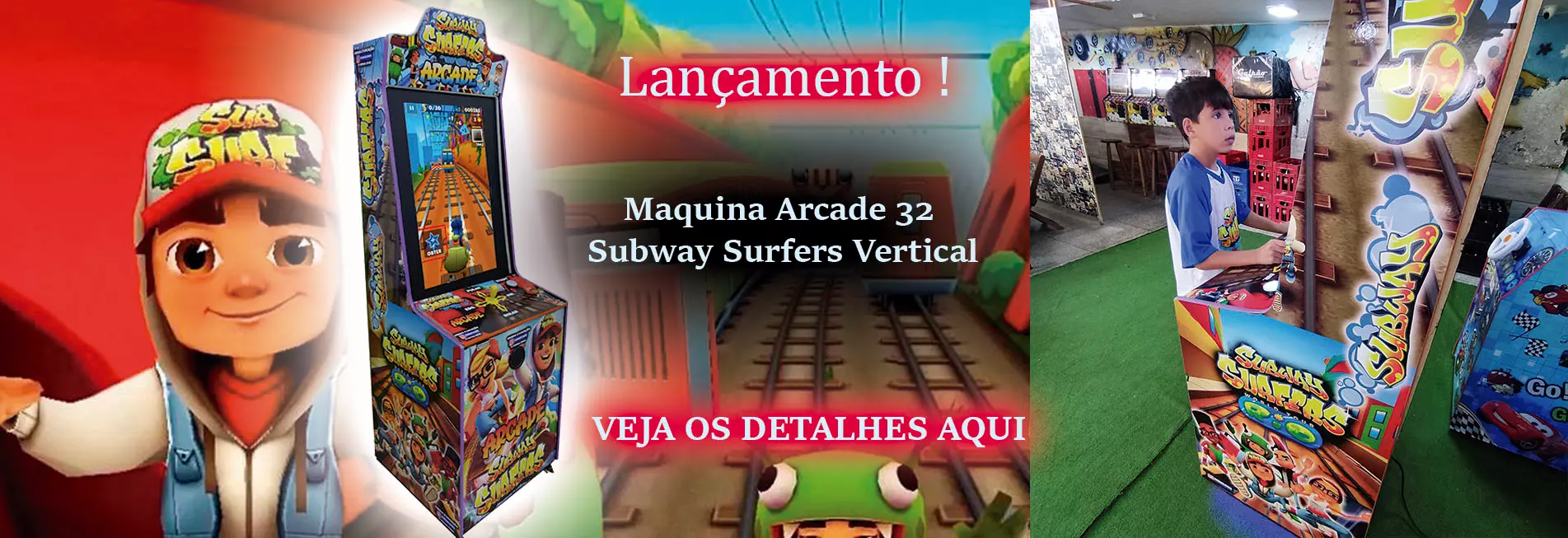 Maquina Arcade 32 Subway Surfers Vertical - PK Multijogos