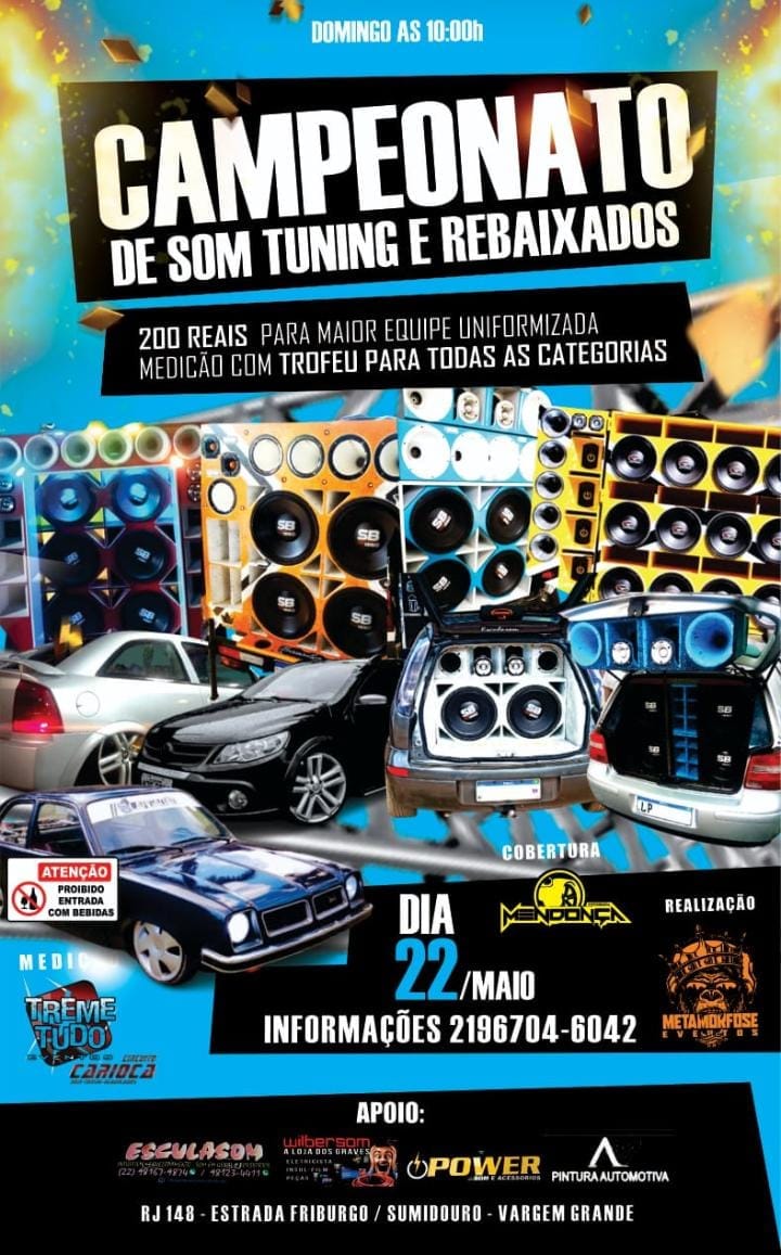 EVENTO DE SOM AUTOMOTIVO, TUNING E CARROS REBAIXADOS acontece