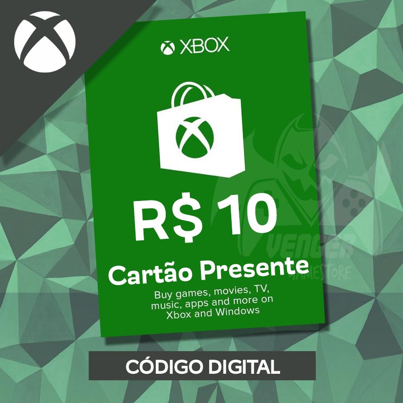 Xbox Gift Card - Cartão Presente R$10 Reais - Venger Games