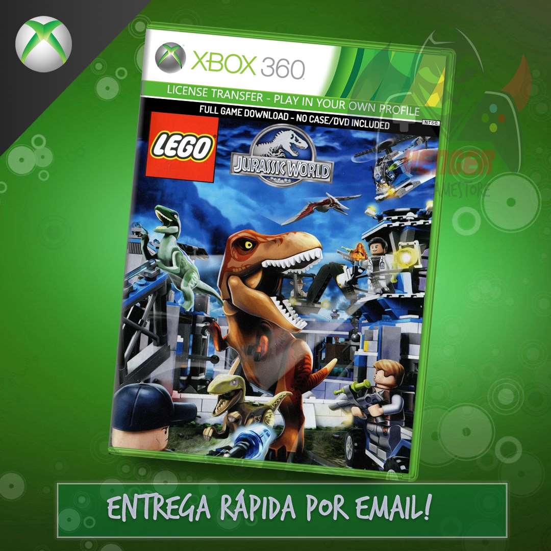 Jogo Xbox 360 Lego Jurassic Wold+Filme Jurassic Park.