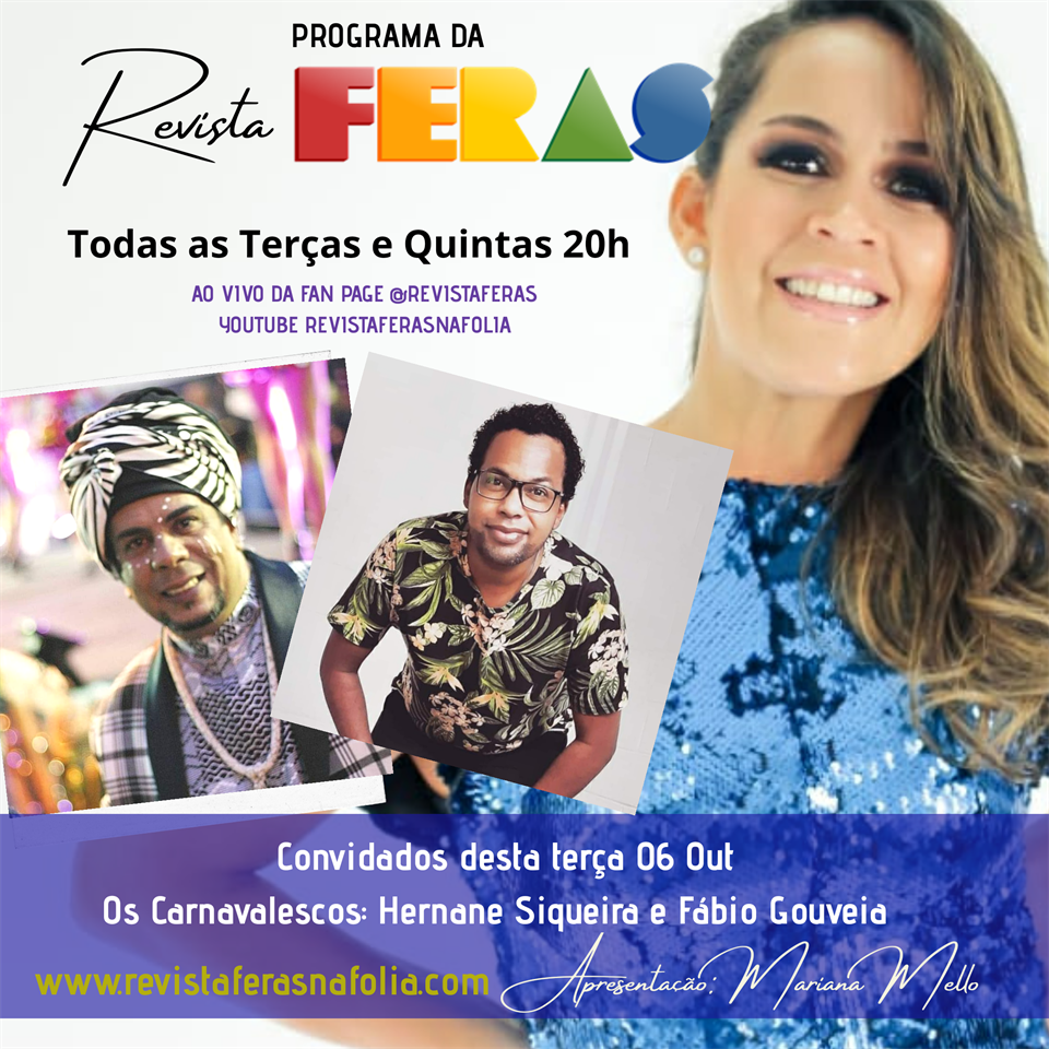 É HOJE!!! OS CARNAVALESCOS, HERNANE SIQUEIRA E FÁBIO GOUVEIA SERÃO OS CONVIDADOS DO NOSSO PROGRAMA AO VIVO DIRETO DE NOSSA FAN PAGE