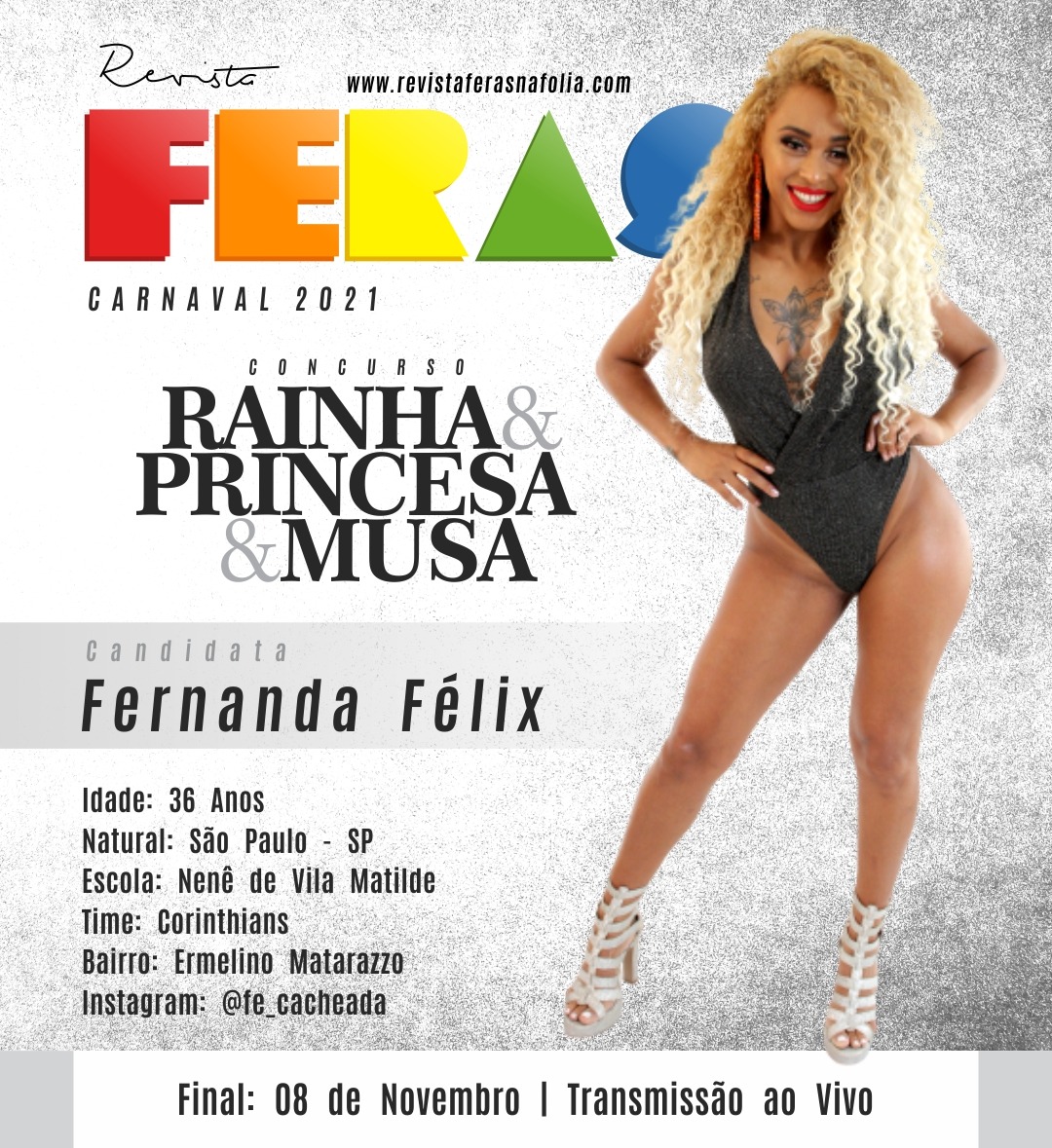 FERNANDA FELIX, CANDIDATA A RAINHA DA REVISTA FERAS 2021