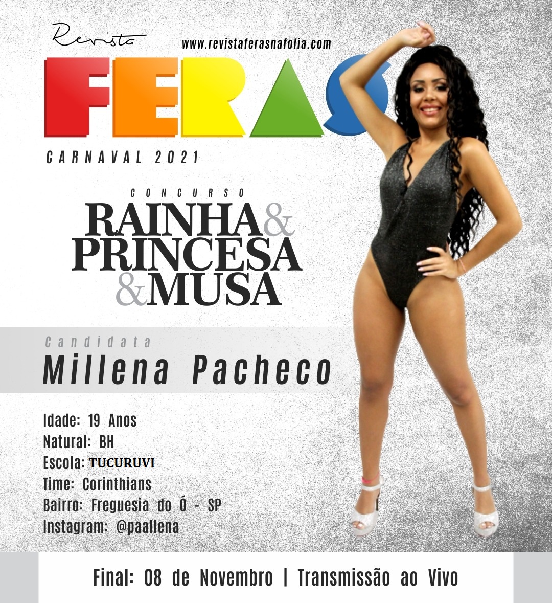 MILLENA PACHECO, CANDIDATA A RAINHA DA REVISTA FERAS 2021