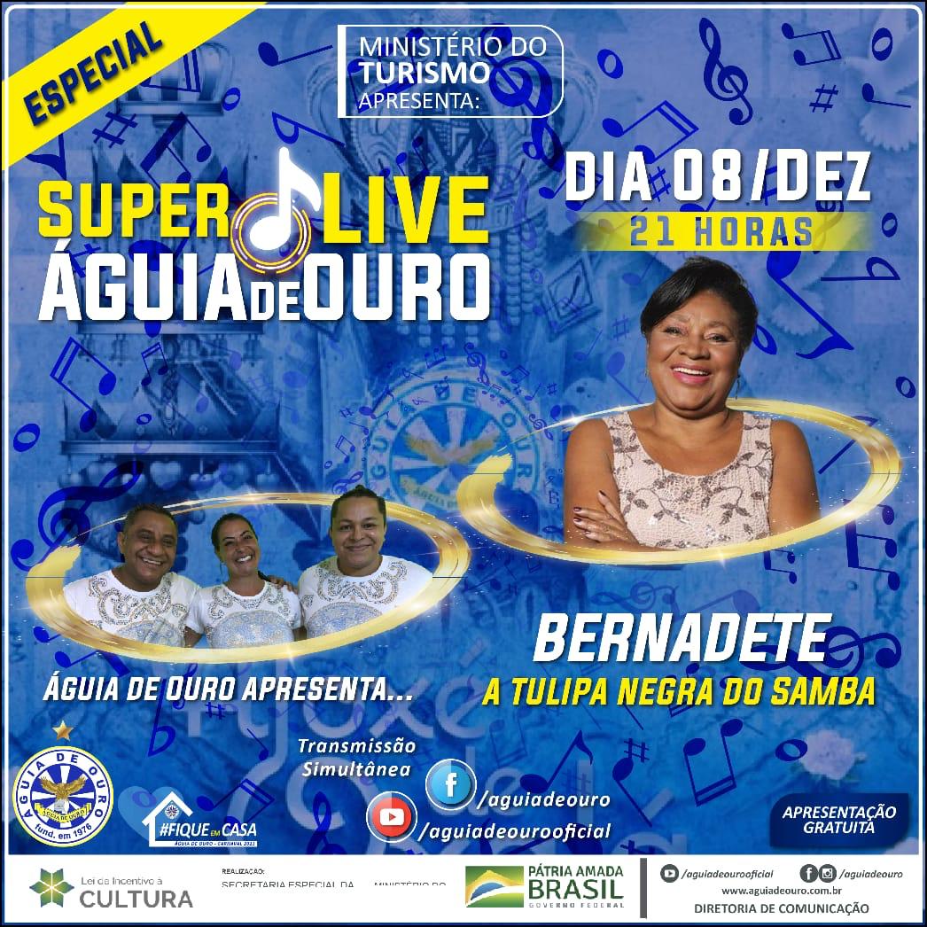 BERNADETE É A CONVIDADA NA LIVE DO ÁGUIA DE OURO NESTE TERÇA (08)