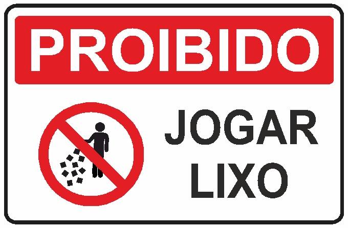 PLACA JOGUE LIXO NO LIXO