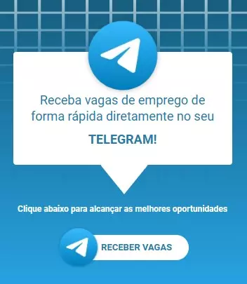A imagem mostra uma divulgação do canal de vagas de emprego no Telegram
