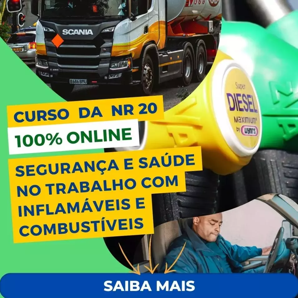 A imagem mostra a divulgação de um curso da NR-20