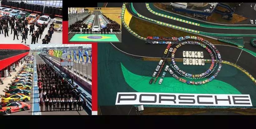 A imagem mostra a divulgação da vaga de motorista ofertada pela Porsche Cup Brasil