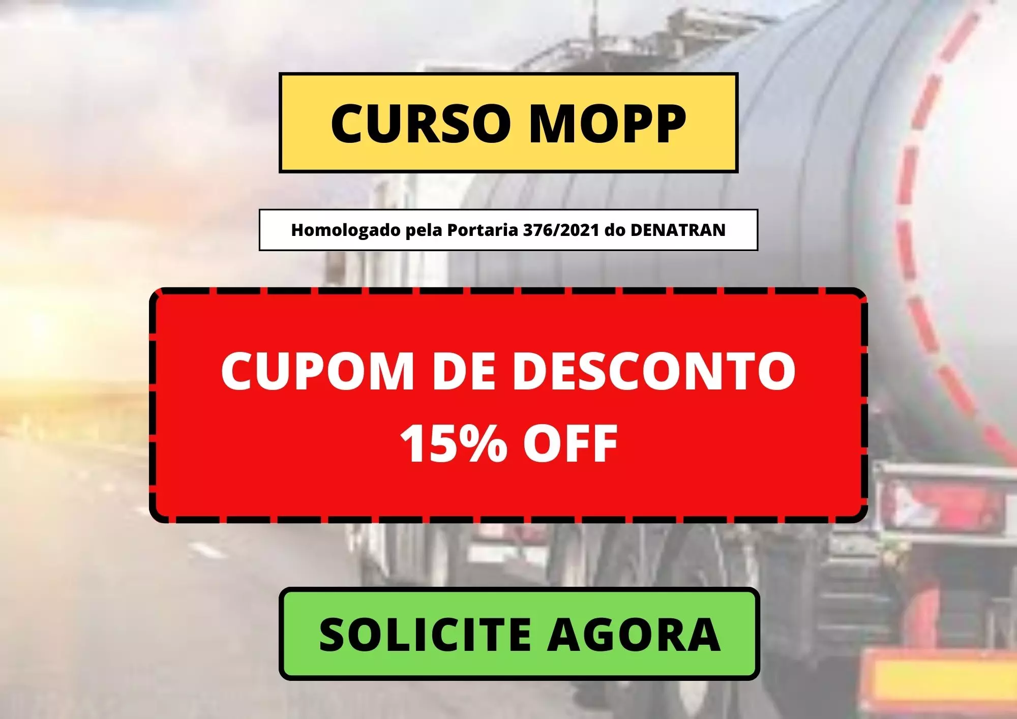 A imagem mostra um cupom de desconto para curso do MOPP