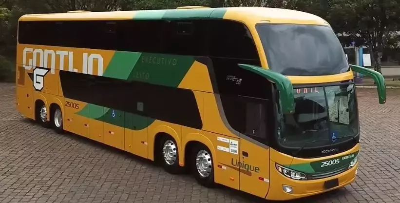 A foto mostra um ônibus da empresa Gontijo