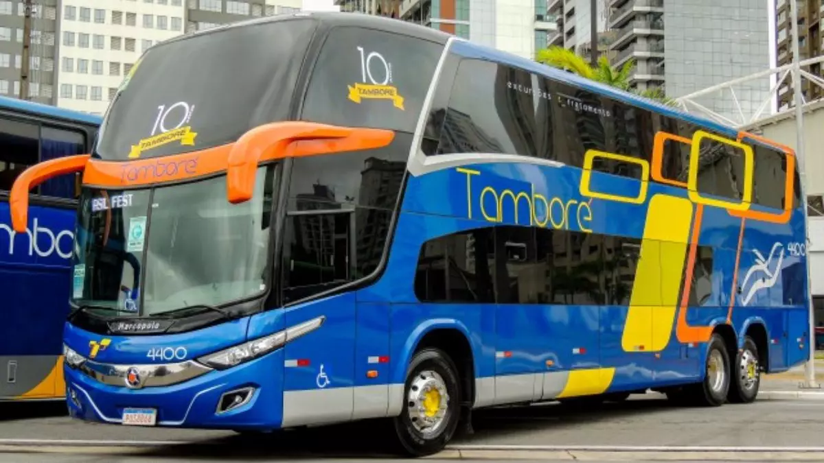 Ônibus da frota da Transportadora Tamboré