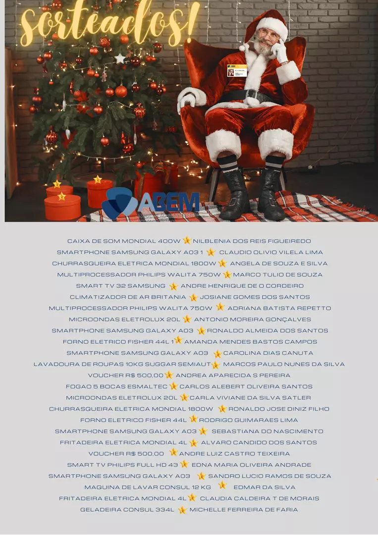 Sorteados Festa de Confraternização 2022!