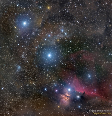 Cinturão de Órion: Corda de estrelas e região de nascimento estelar