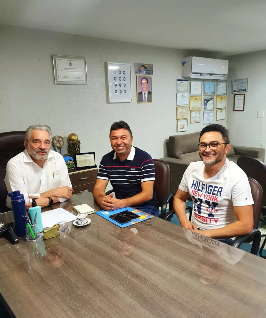 Vereador William Bazilio - Bilinha e o empresário Luciano Bazilio são recebidos na Federação Cearense de Futebol