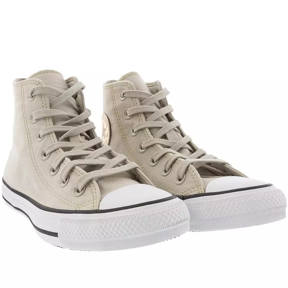 T nis Converse Chuck Taylor All Star Hi Authentic Glam Bege Claro