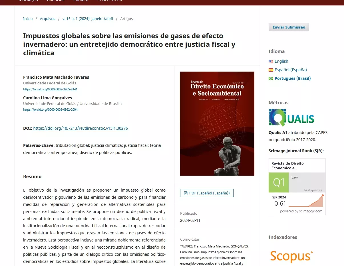 Impuestos globales sobre las emisiones de gases de efecto invernadero: un entretejido democrático entre justicia fiscal y climática