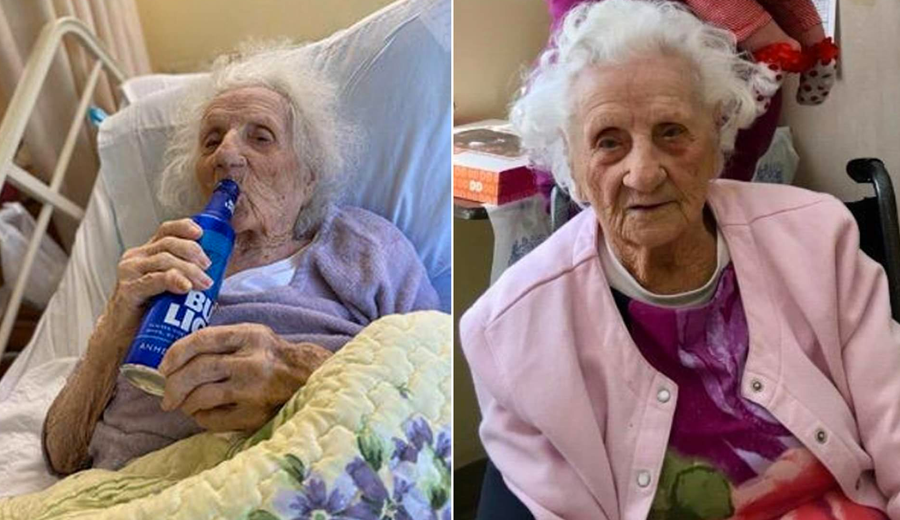 Idosa de 103 anos vence a Covid-19 e comemora tomando cerveja