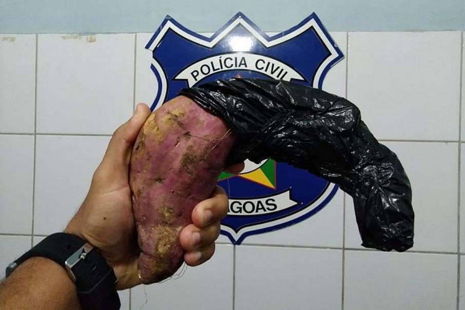 Preso Homem que assaltava usando batata doce como arma