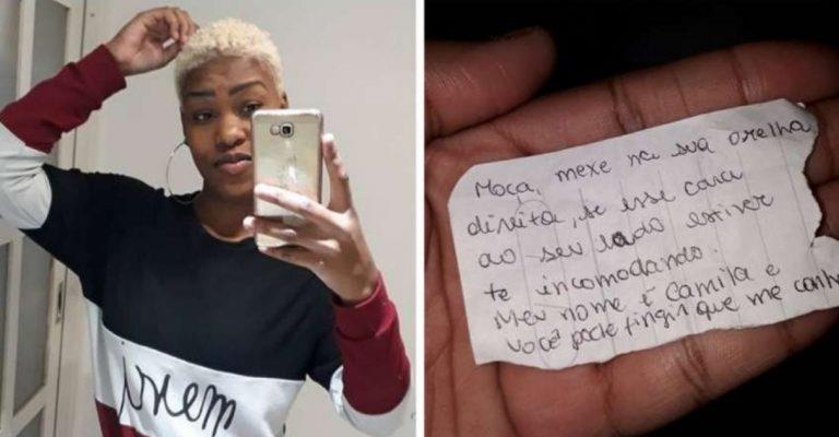 Vítima de assédio em ônibus é salva por bilhete de mulher desconhecida