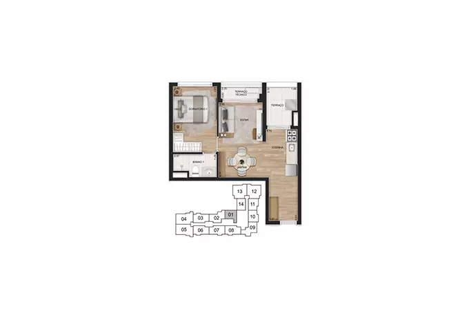 Planta 80m²