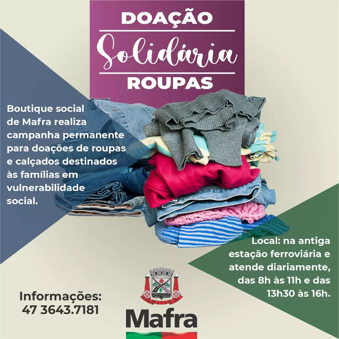 Boutique social de Mafra realiza campanha permanente para doações de ...